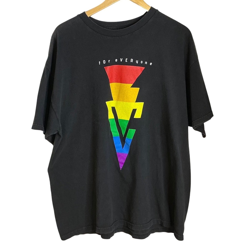 Marvel Pride Love Is‎ Love Graphic T Shirt Black Rainbow Lightning Unisex XL